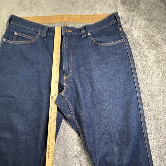 Duluth Trading Ballroom Jeans Relaxed Mens 40x30 Heavy Denim Dark Wash Gussetted - Picture 9 of 9